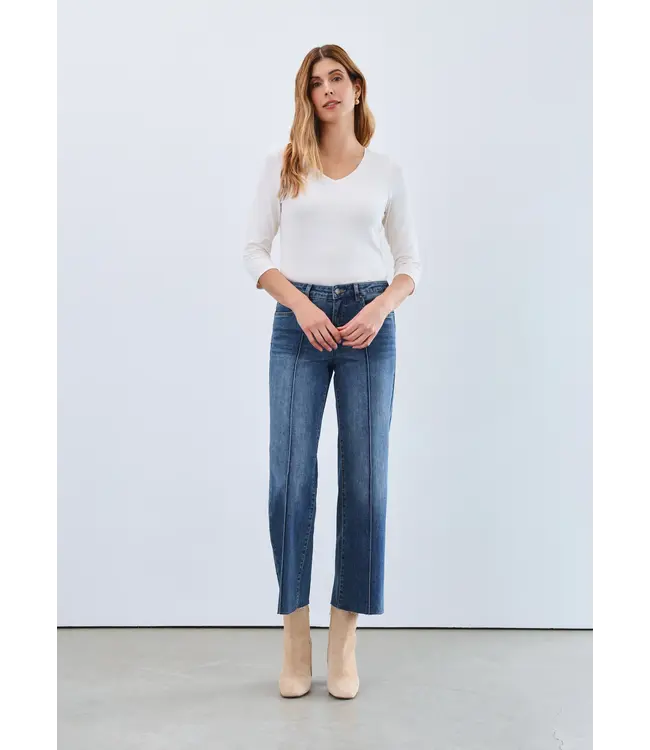 FDJ OLIVIA WIDE LEG ANKLE RAW HEM