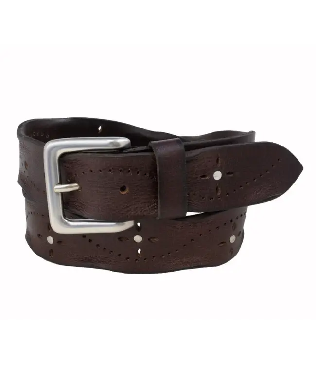 Silver Jeans Genuine leather belt antique nickel buckle