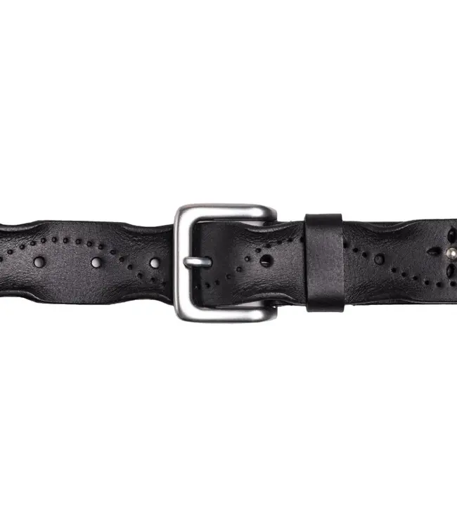 Silver Jeans Genuine leather belt antique nickel buckle