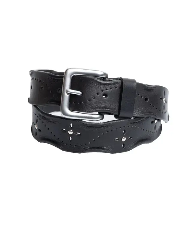 Silver Jeans Genuine leather belt antique nickel buckle