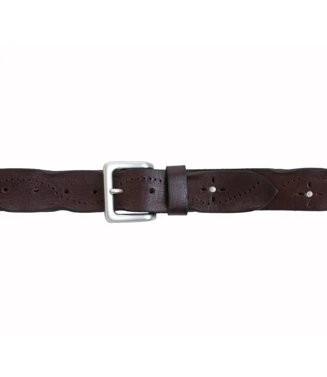 Silver Jeans Genuine leather belt antique nickel buckle