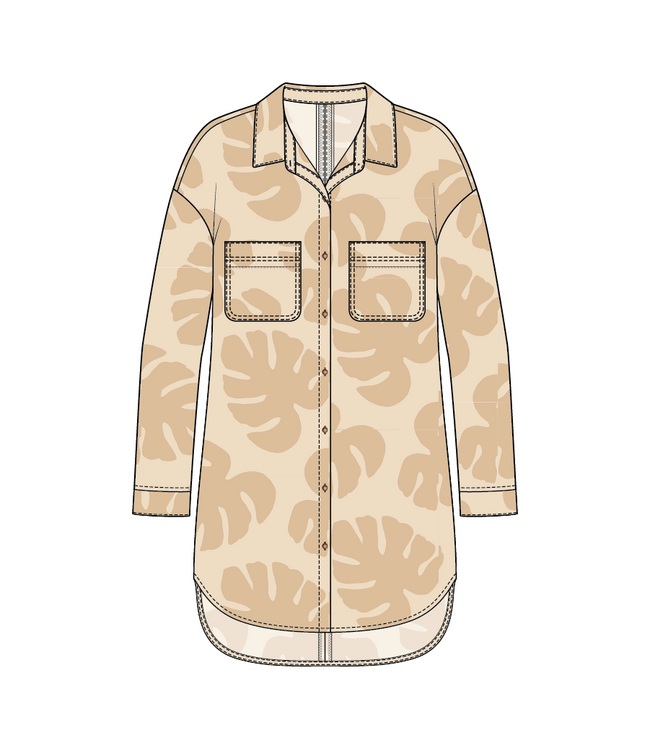 TRIBAL CANADA  Long Sleeve Shirt Dress Cover up