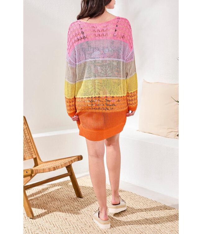 TRIBAL CANADA  SWEATER DRESS COVER UP-Freesia