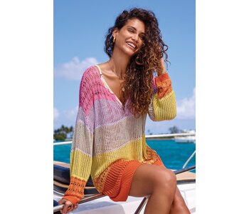 TRIBAL CANADA  SWEATER DRESS COVER UP-Freesia