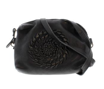 093 Tempa Genuine Leather Crossbody Bag Black