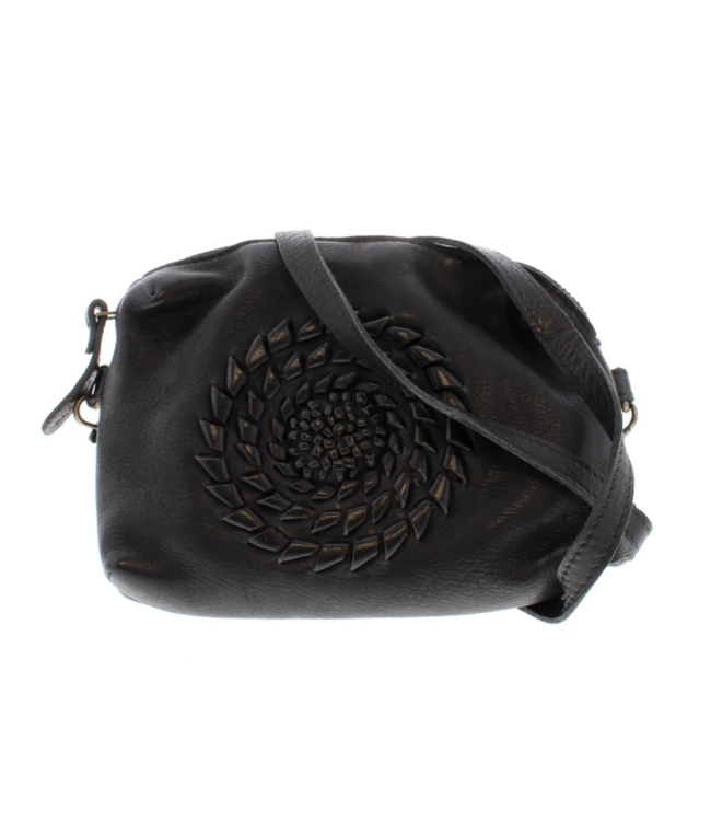 093 Tempa Genuine Leather Crossbody Bag Black