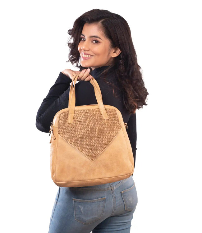095 Juno - Genuine Leather Handbag - Buckskin