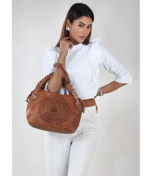 172 Vichy - Classic Shoulder handbag - Tan