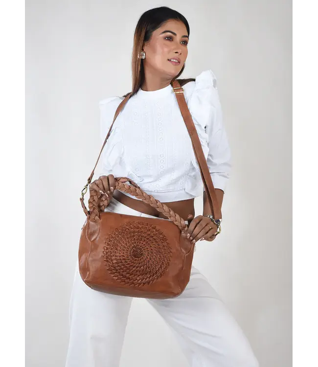 172 Vichy - Classic Shoulder handbag - Tan