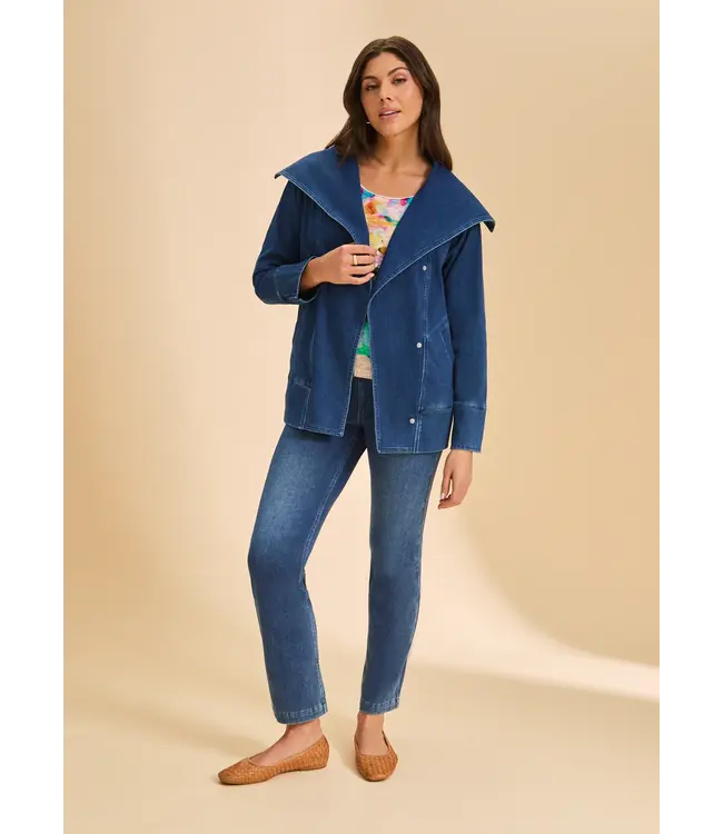 FDJ Draped Front Denim Jacket