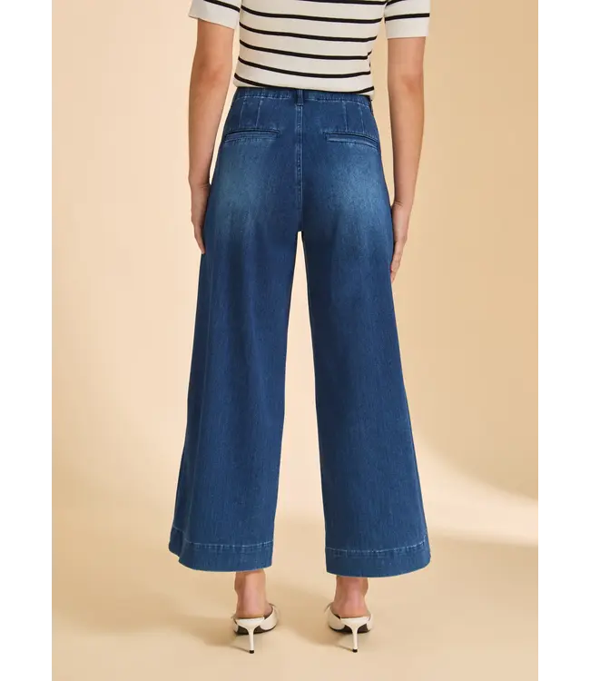 FDJ Wide-leg denim culottes with a flattering high rise
