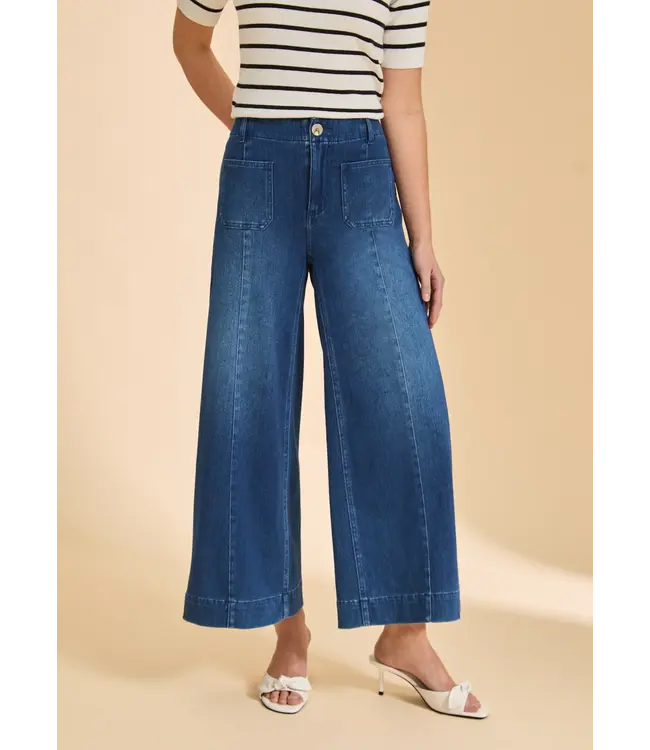 FDJ Wide-leg denim culottes with a flattering high rise