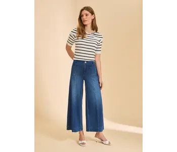 FDJ Wide-leg denim culottes with a flattering high rise