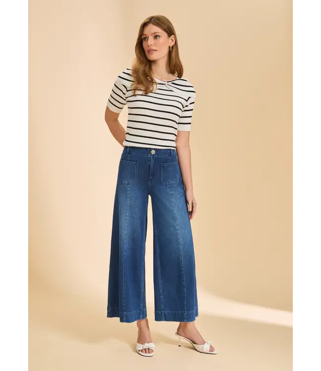 FDJ FRENCH DRESSING FDJ Wide-leg denim culottes with a flattering high rise