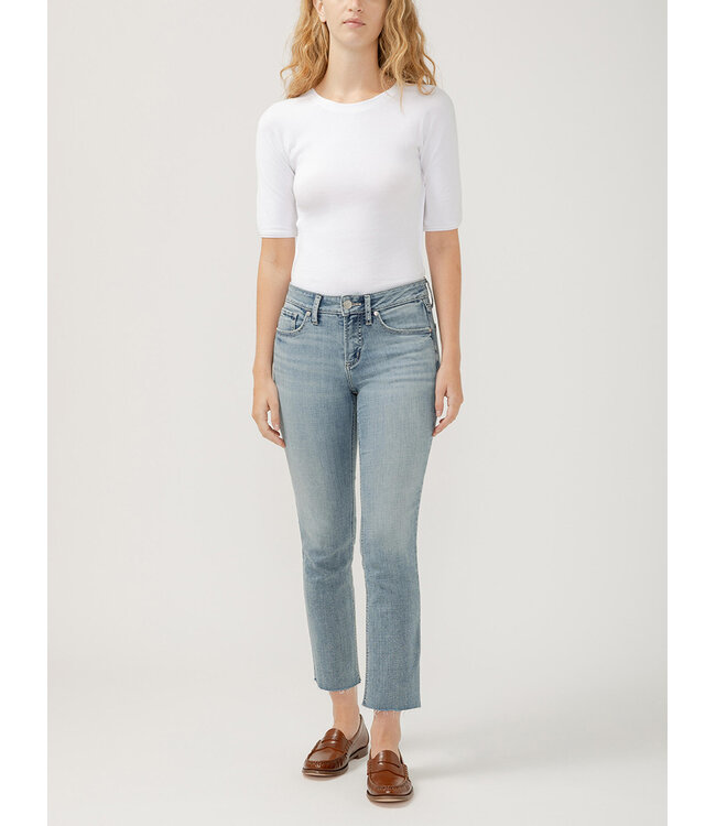 Silver Jeans Suki Mid Rise Straight Crop Luxe Stretch Jeans