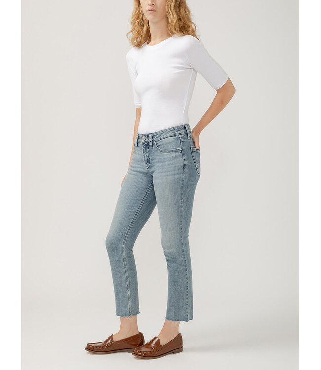 Silver Jeans Suki Mid Rise Straight Crop Luxe Stretch Jeans