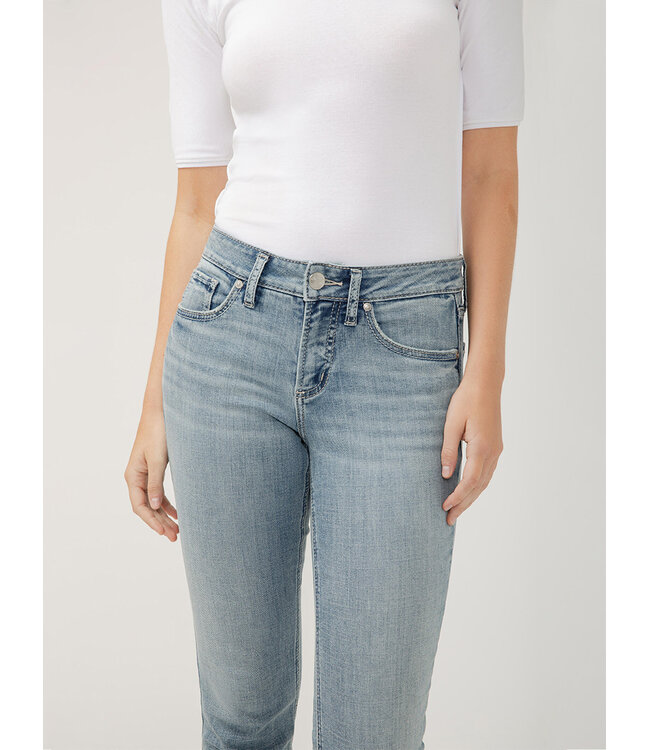 Silver Jeans Suki Mid Rise Straight Crop Luxe Stretch Jeans