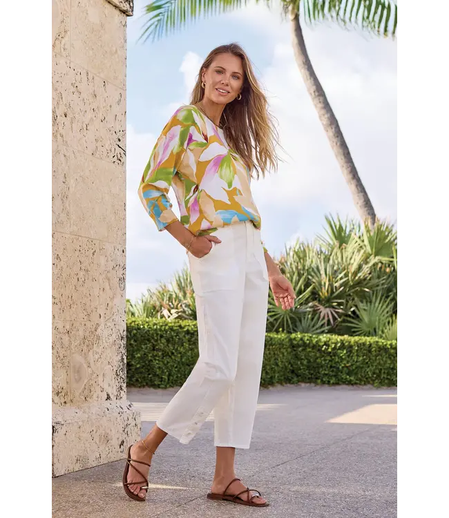 Tribal Canada Tribal Canada 3/4 Sleeve Crew Neck Soft Yarn Sweater