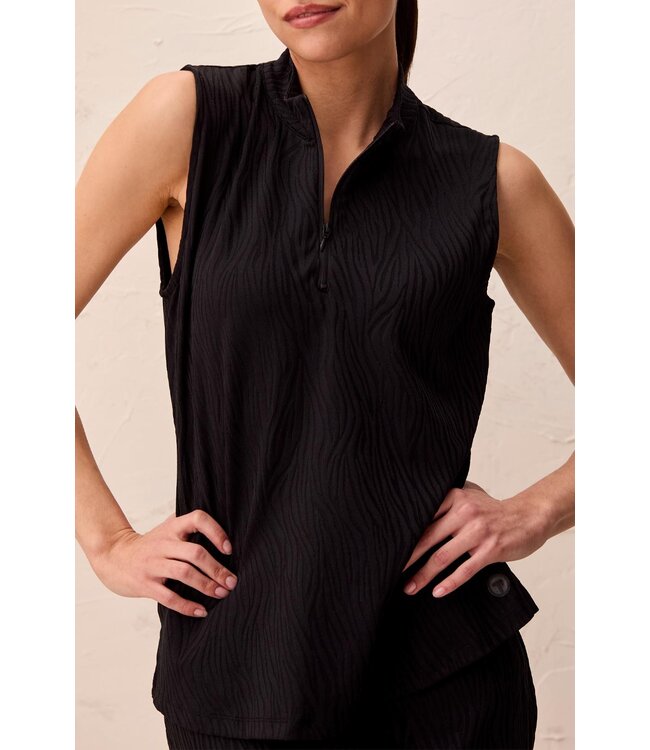 Tribal Canada Tribal Canada SLEEVLESS ZIP MOCK NECK TOP