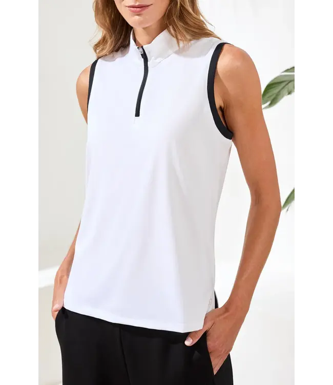 Tribal Canada SLEEVELESS ZIP MOCK NECK TECH TOP
