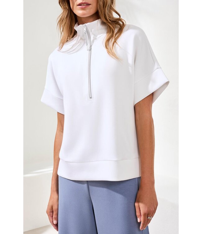 Tribal Canada TECHNO LUX MOCK NECK ZIP TOP