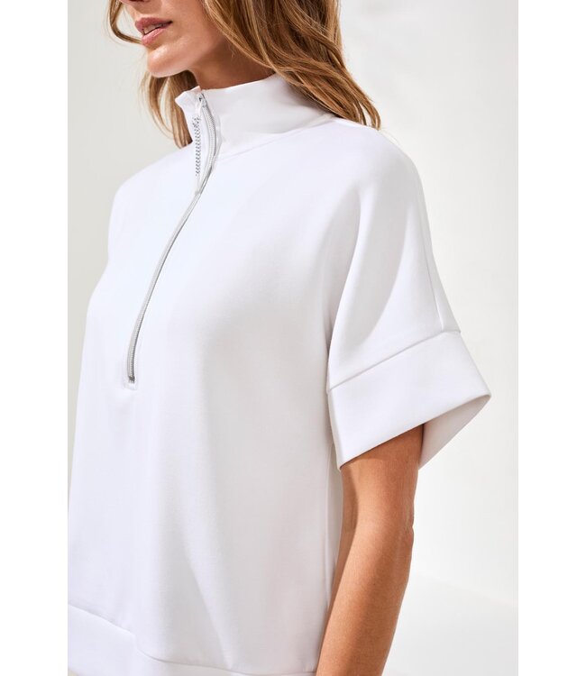 Tribal Canada TECHNO LUX MOCK NECK ZIP TOP