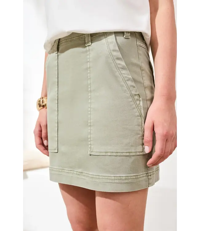 Tribal Canada COMFORT STRETCH AUDREY PULL-ON DENIM SKORT PATCH POCKETS