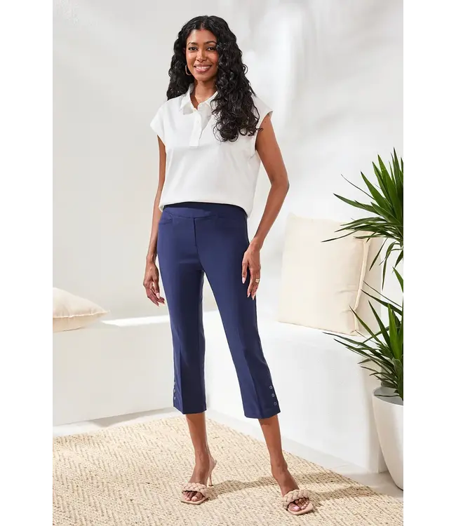 Tribal Canada FLATTEN IT SLIM LEG CAPRIS WITH SNAP VENT