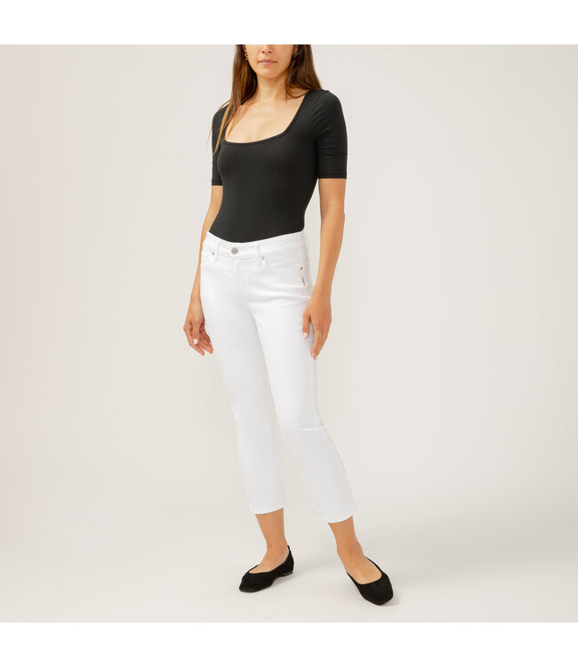 Silver Jeans  ELYSE CAPRI WHITE