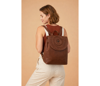 Sienna -Woven Genuine Leather back-pack Shoulder bag
