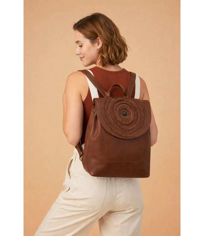 Sienna -Woven Genuine Leather back-pack Shoulder bag