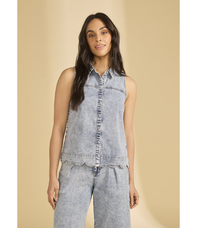 FDJ FRENCH DRESSING FDJ Sleeveless Scalloped Shirt