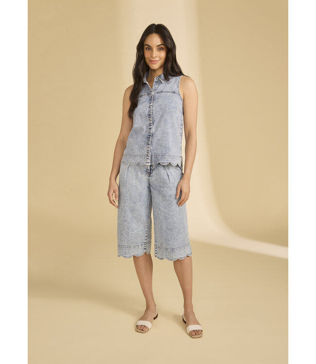 FDJ Sleeveless Scalloped Shirt