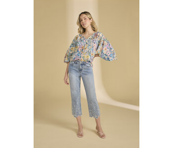 FDJ  Olivia straight crop with Floral Details