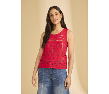 FDJ CROCHET SLEEVELESS TOP RED