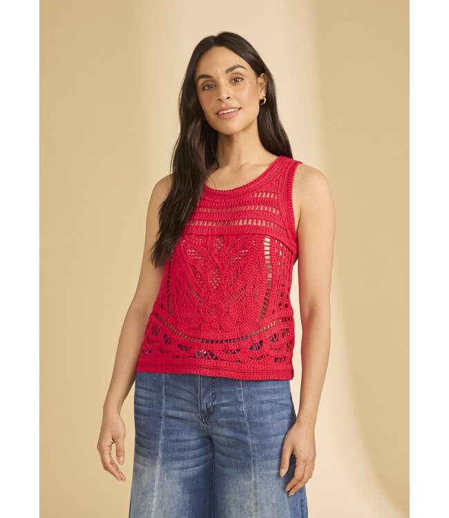 FDJ CROCHET SLEEVELESS TOP RED