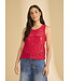 FDJ FRENCH DRESSING FDJ CROCHET SLEEVELESS TOP RED