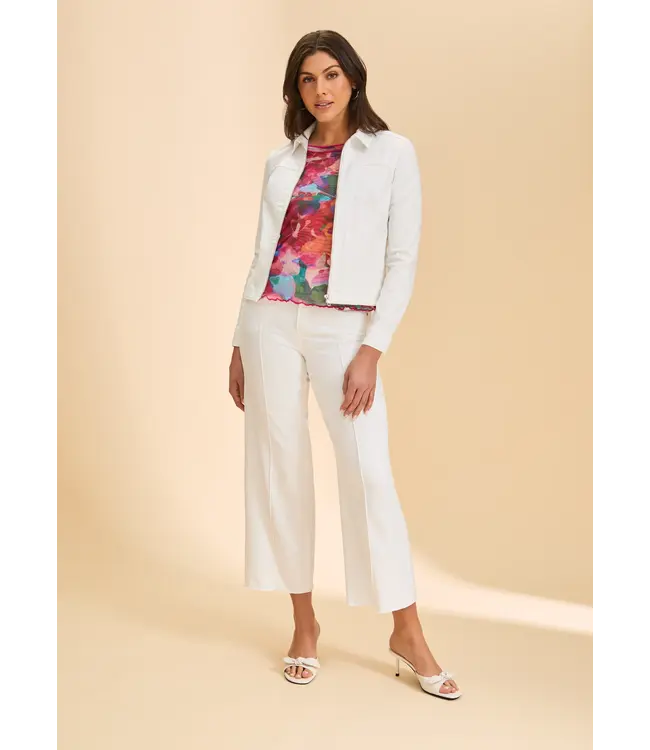 FDJ EURO TWILL Zip Front Jacket White