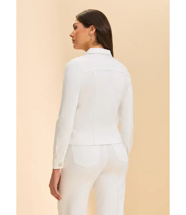 FDJ EURO TWILL Zip Front Jacket White