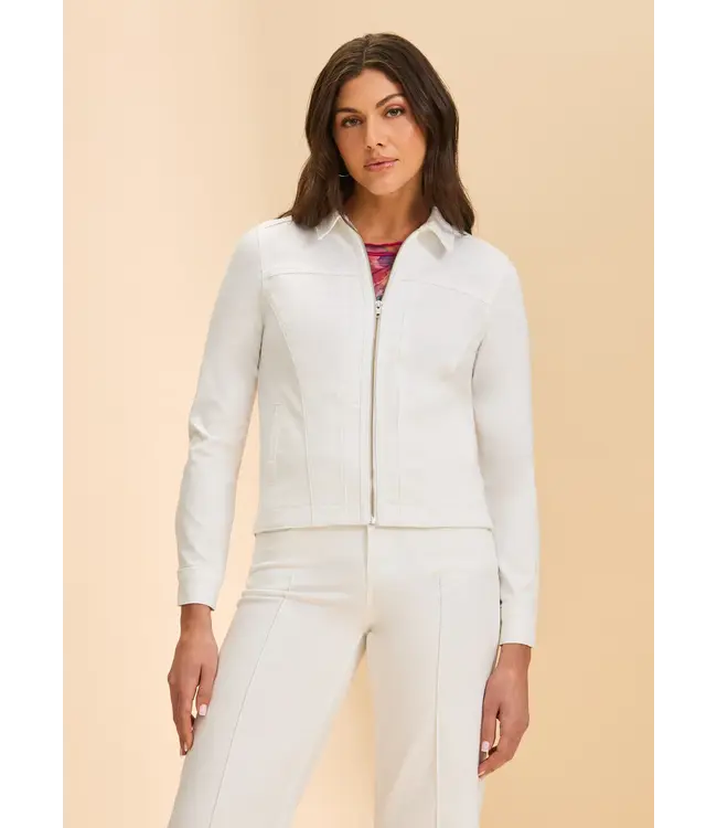 FDJ EURO TWILL Zip Front Jacket White
