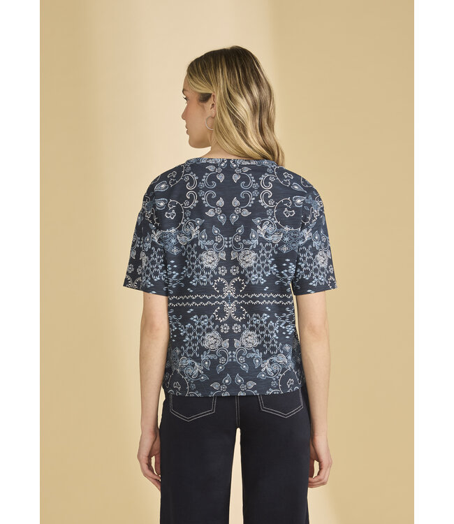 FDJ Bandana Print Embellished Top