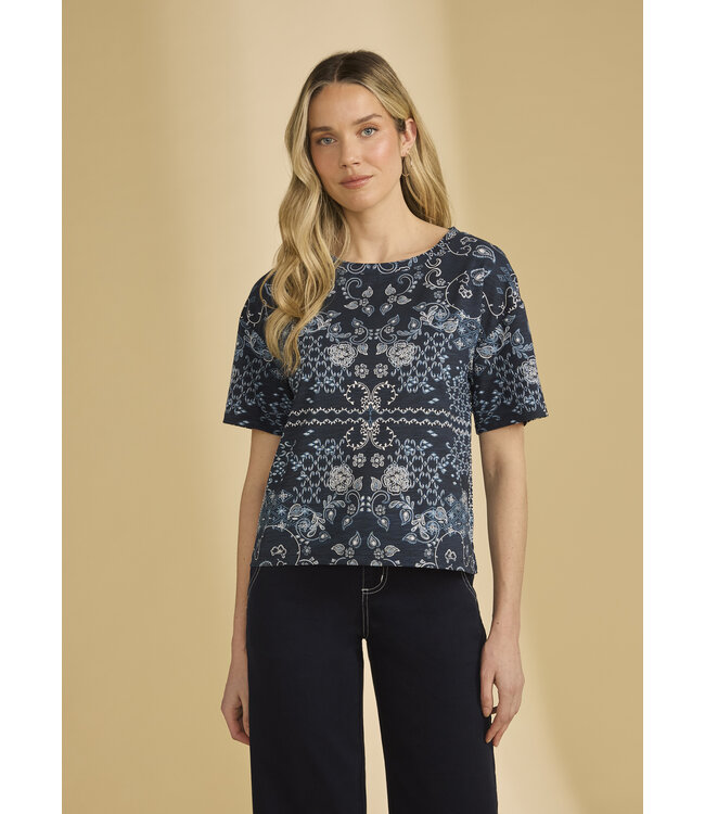 FDJ Bandana Print Embellished Top