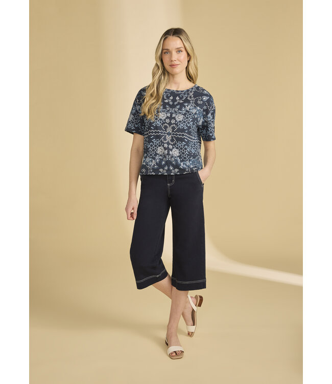 FDJ Bandana Print Embellished Top