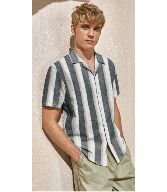 Point Zero Button Down Striped Top