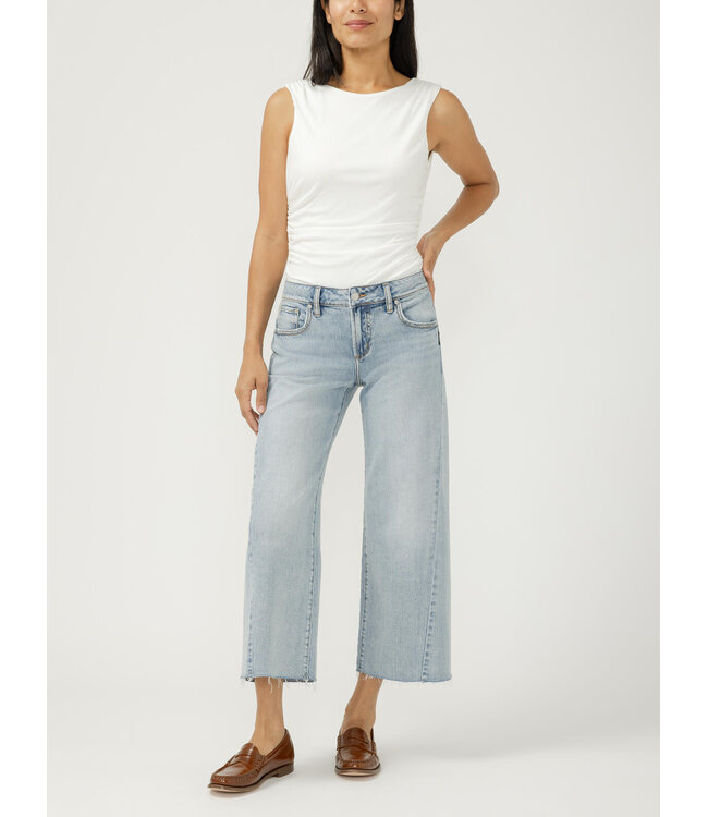 Silver Jeans Suki Mid Rise Cropped Wide Leg Jeans