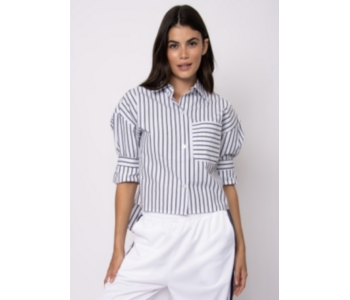 RD Style POPLIN LONG SLEEVE  HI-LOW SHIRT