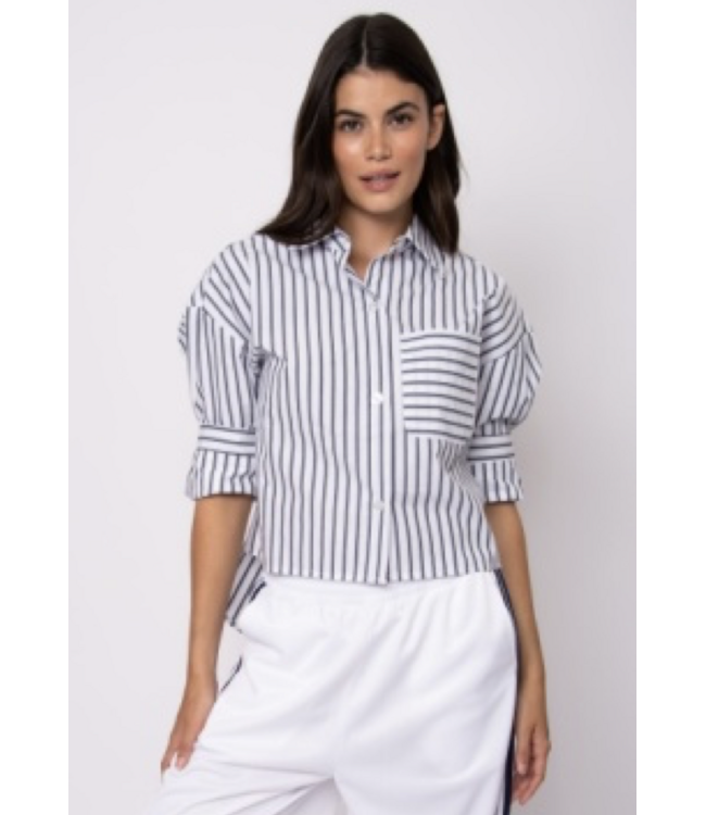 RD Style POPLIN LONG SLEEVE  HI-LOW SHIRT