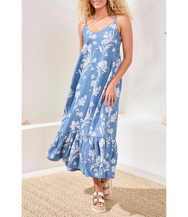 Tribal Canada Tribal Maxi Dress with Bottom Frill