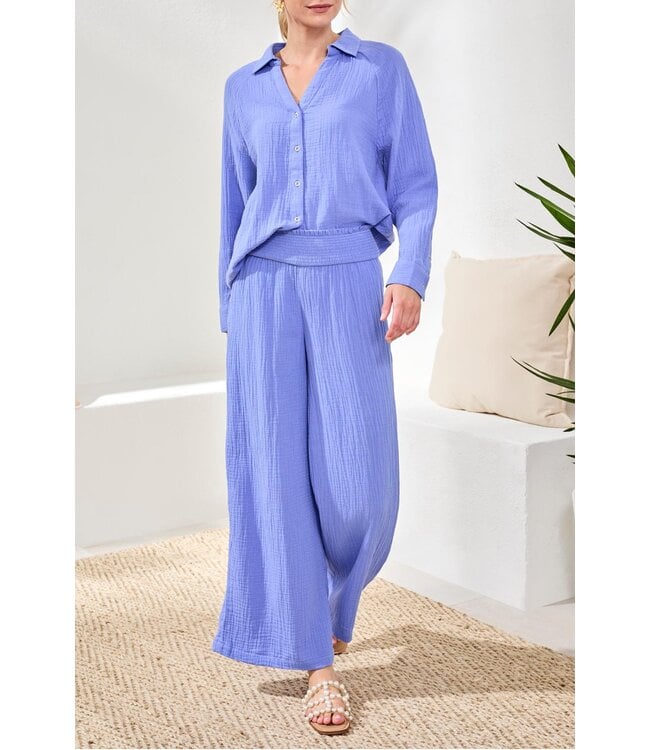 Tribal Canada CRINKLE GAUZE ELASTIC WAIST FLOWY PANTS