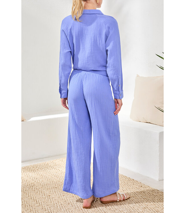 Tribal Canada CRINKLE GAUZE ELASTIC WAIST FLOWY PANTS